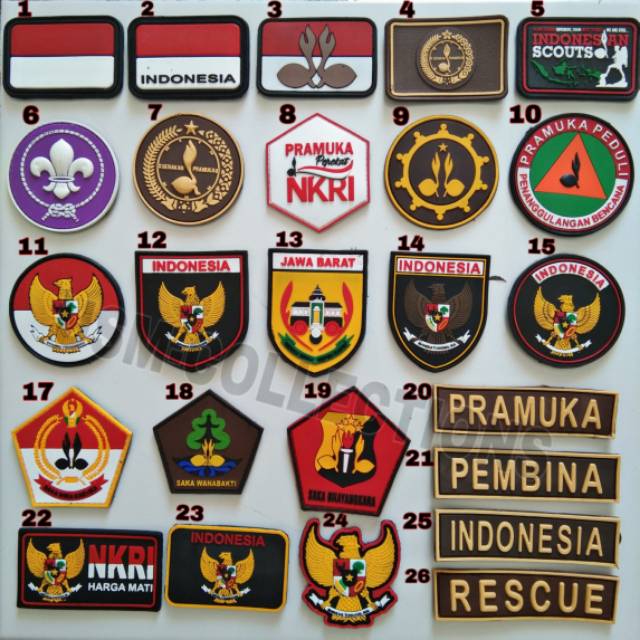 Patch Rubber LOGO PRAMUKA / SCOUT / PRAMUKA INDONESIA / Tempelan karet emblem velcro