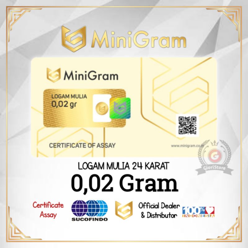 MINIGRAM / BABYGOLD 0.02 Gram Logam Mulia Emas Asli 24 Karat Bersertifikate