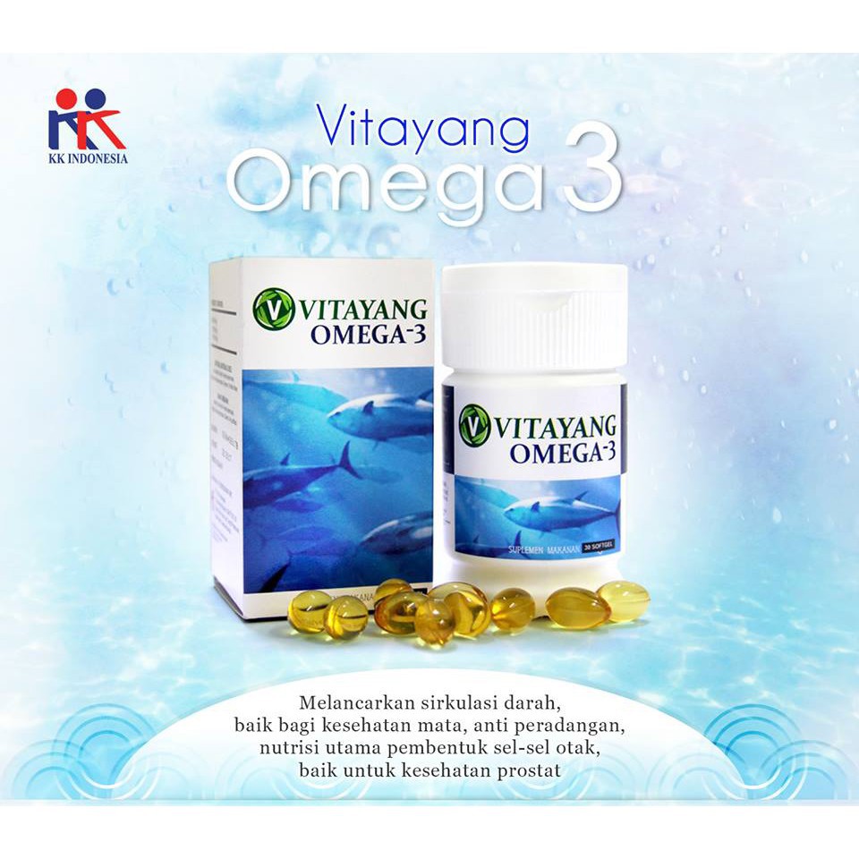 VITAYANG OMEGA 3 KK INDONESIA ready surabaya omega-3 EPA + DHA minyak ikan fish oil bantu daya ingat