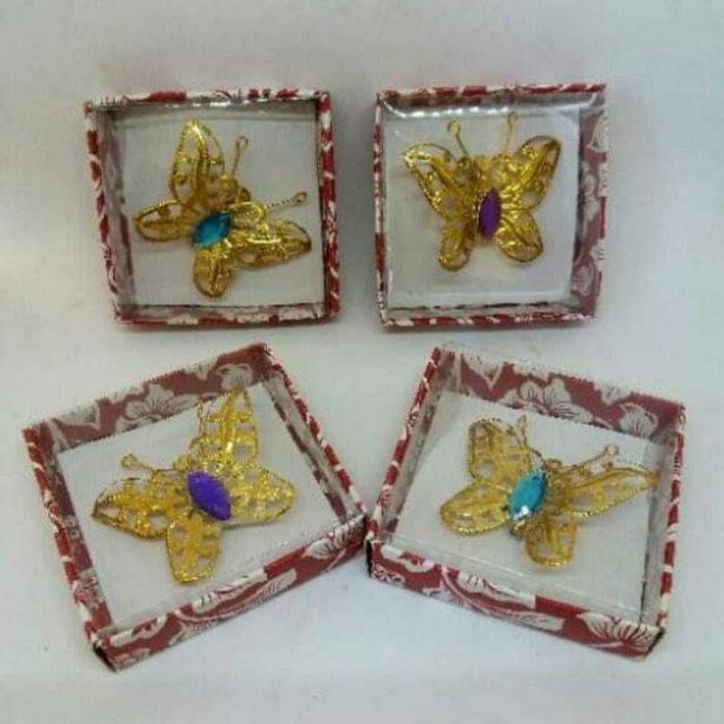 COD (100PCS)  Souvenir Bros Kupu Kupu Pin Butterfly Sovenir Hadiah Pernikahan Murah