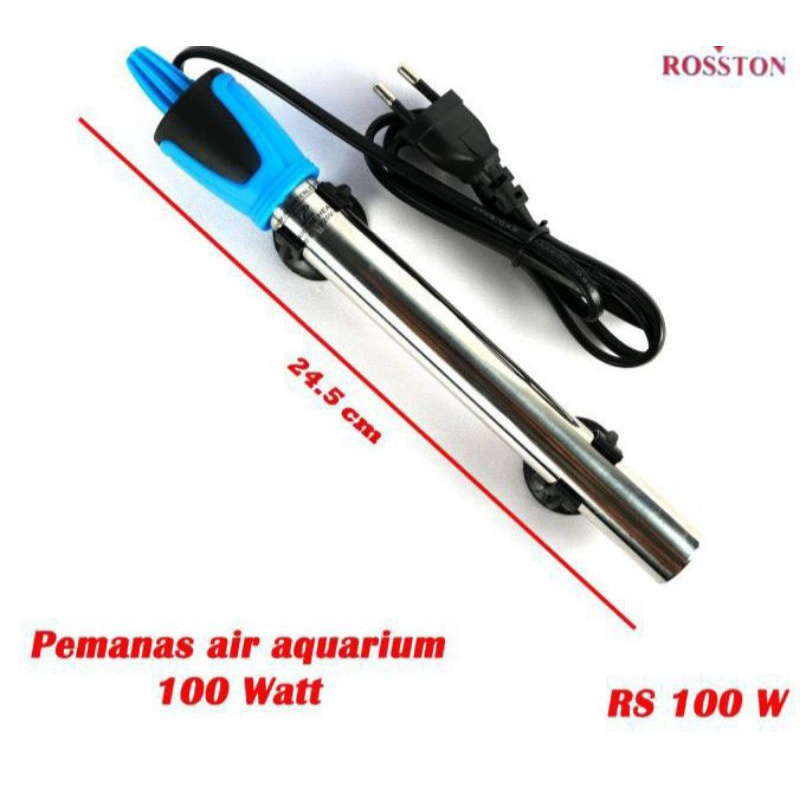 HEATER 100watt HEATER STEANLESS STELL ROSTON/PENGHANGAT AIR AQUARIUM