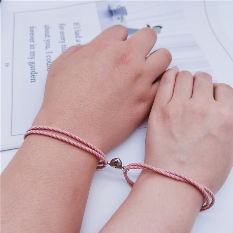 2021 Baru Sederhana Magnet Karet Gelang Gelang Magnetik Mahasiswa Pacar Tali Tangan Net Merah Pacar Beberapa Gelang-Won