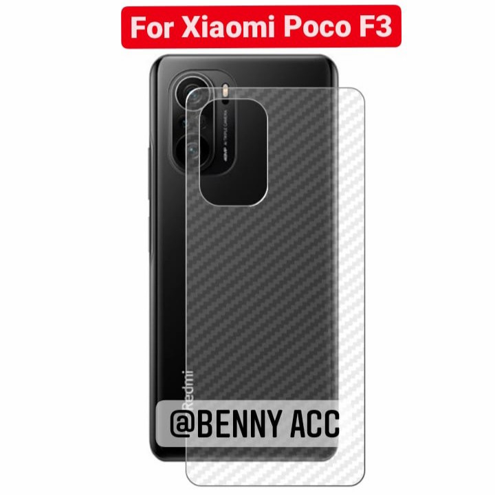 Skin Carbon Xiaomi Poco F3 5G Poco F3 Garskin Anti Gores Belakang