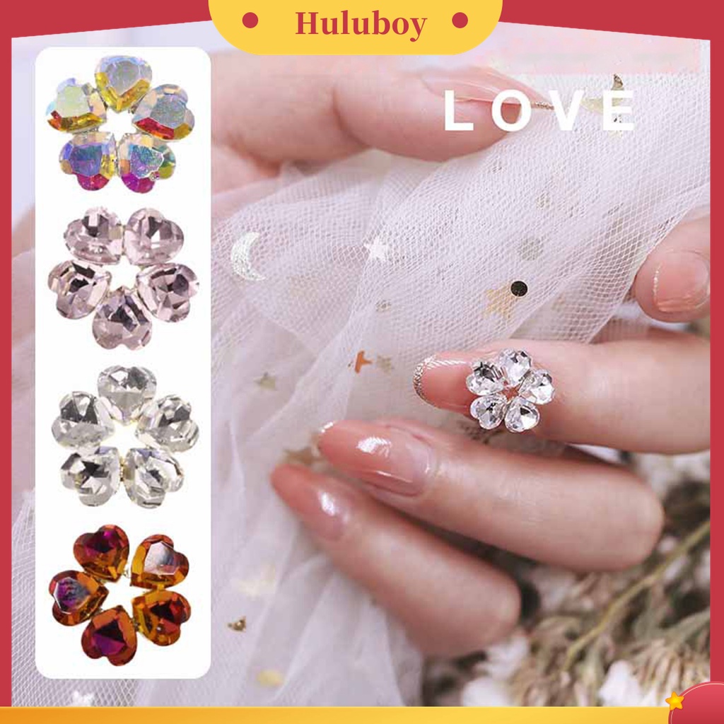 Huluboy Huluboy♡ Ornamen Bunga 3D Aksen Berlian Imitasi Untuk Dekorasi Nail Art