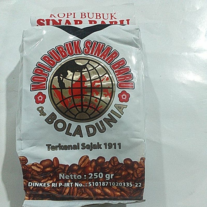 

kopi bubuk sinar baru cap bola dunia premium 250 gr.SP sinar premium