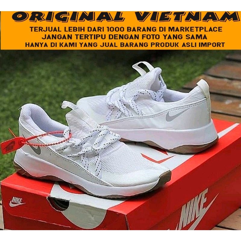 100% IMPORT NEW!! SEPATU SNEAKERS WANITA NIKE CITY LOOP FULL WHITE PUTIH IMPORT RUNNING SHOES OLAHRAGA CEWEK