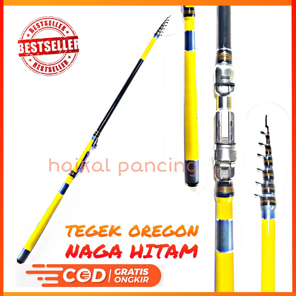 joran tegek karbon oregon naga hitam 360 450 540 630 cm