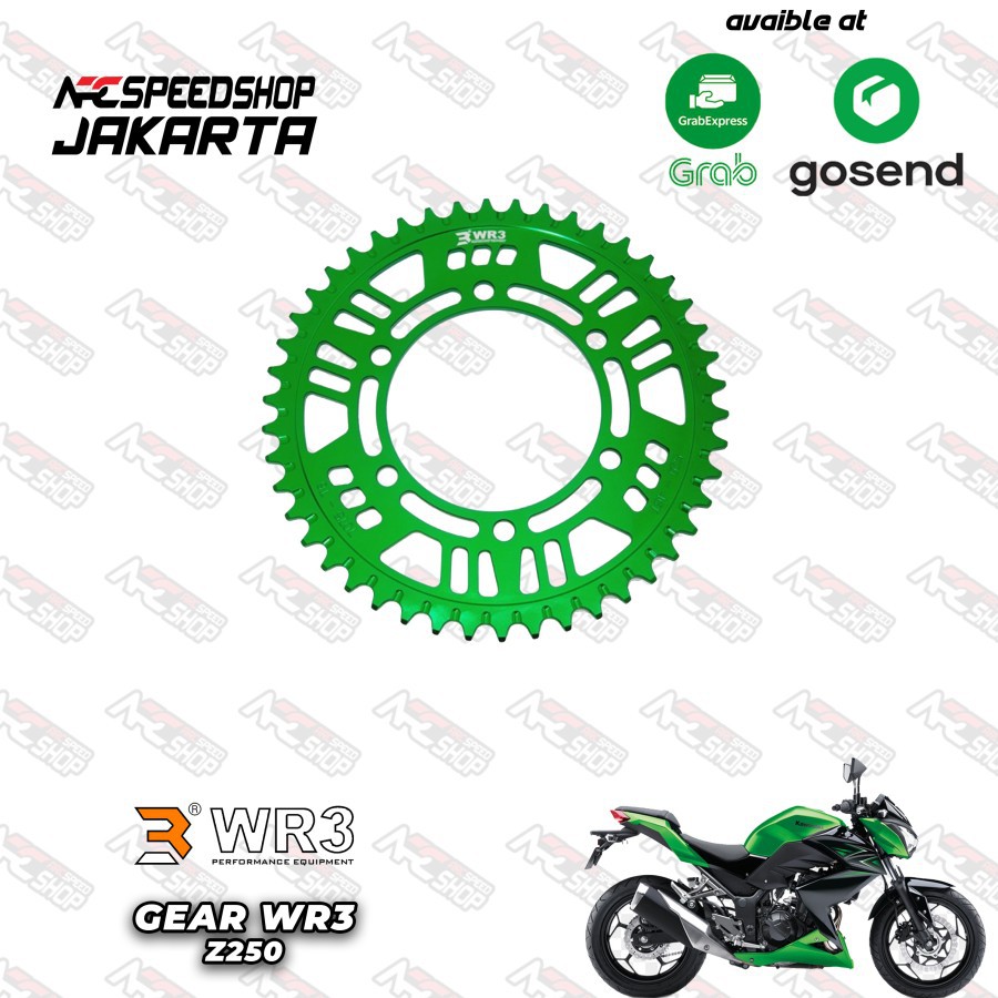 Gear belakang WR3 Kawasaki Z250 Gear WR3 Green
