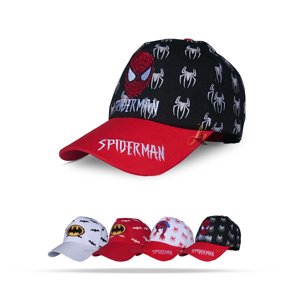 Topi Anak Kombinasi Bordir Dan Sablon Super Hro 003 / Topi Anak Hero