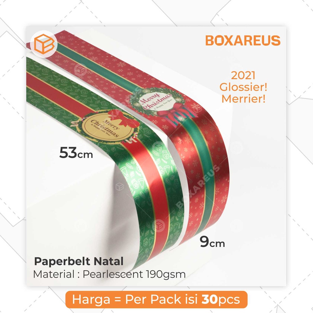 BLC - Paperbelt Natal / Label Christmas / Hiasan Sleeve Sabuk