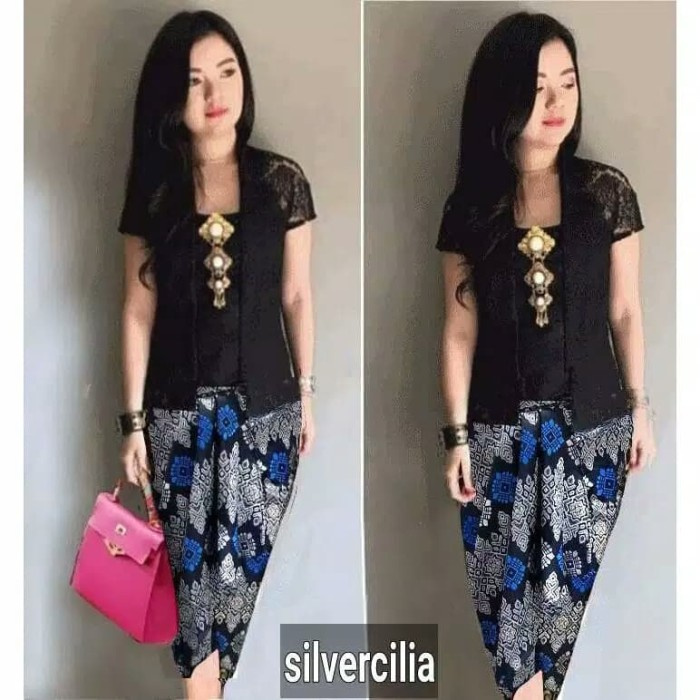 set kebaya modern/stelan kebaya wisuda/kebaya hitam elegan/resmi/pesta