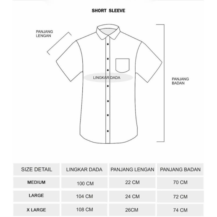 Kemeja Polos Lengan Pendek Biru Soft Soft blue size M L XL