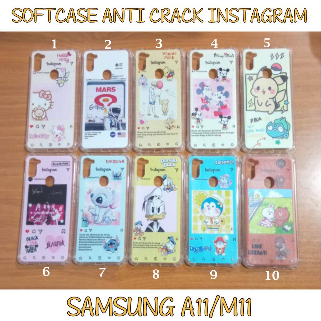 Samsung A11 / M11 Case Fuze Glass Model Kartun Casing Untuk Cewek Cowok