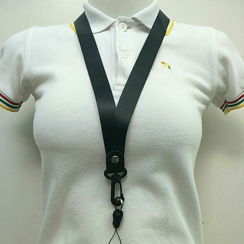 Tali gantungan hp / Lanyard id card / Tali gantungan leher / Tali hp / Gantungan hp Hitam Polos