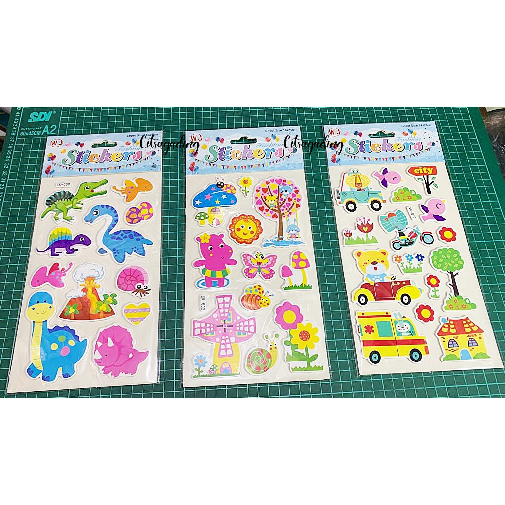

STICKER ANAK MURAH EMBOSS TIMBUL WARNA LAKI PEREMPUAN SCRAPBOOK JOURNALING KARAKTER LUCU BERWARNA SOUVENIR KADO ECER