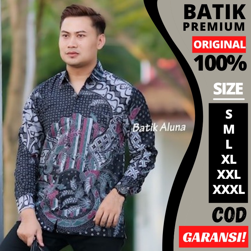 Baju Batik Pria Premium Slimfit Full Furing Lengan Panjang Batik Eksklusif Modern Mewah Original Ata