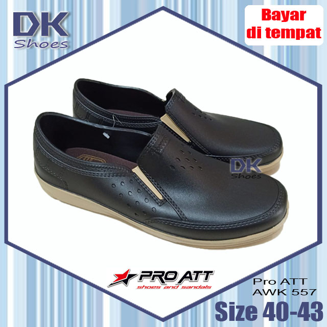 Sepatu Pro ATT AWK 557 Pria 40-43 Hitam PVC Karet Pria Kerja / Sepatu Sneakers Slip On Pria Karet