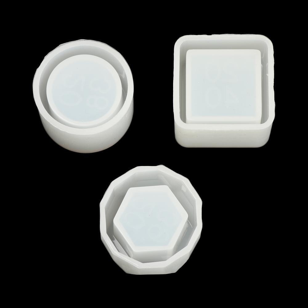 3pcs / set Cetakan Resin Kristal Untuk Membuat Perhiasan Pot Bunga Sukulen