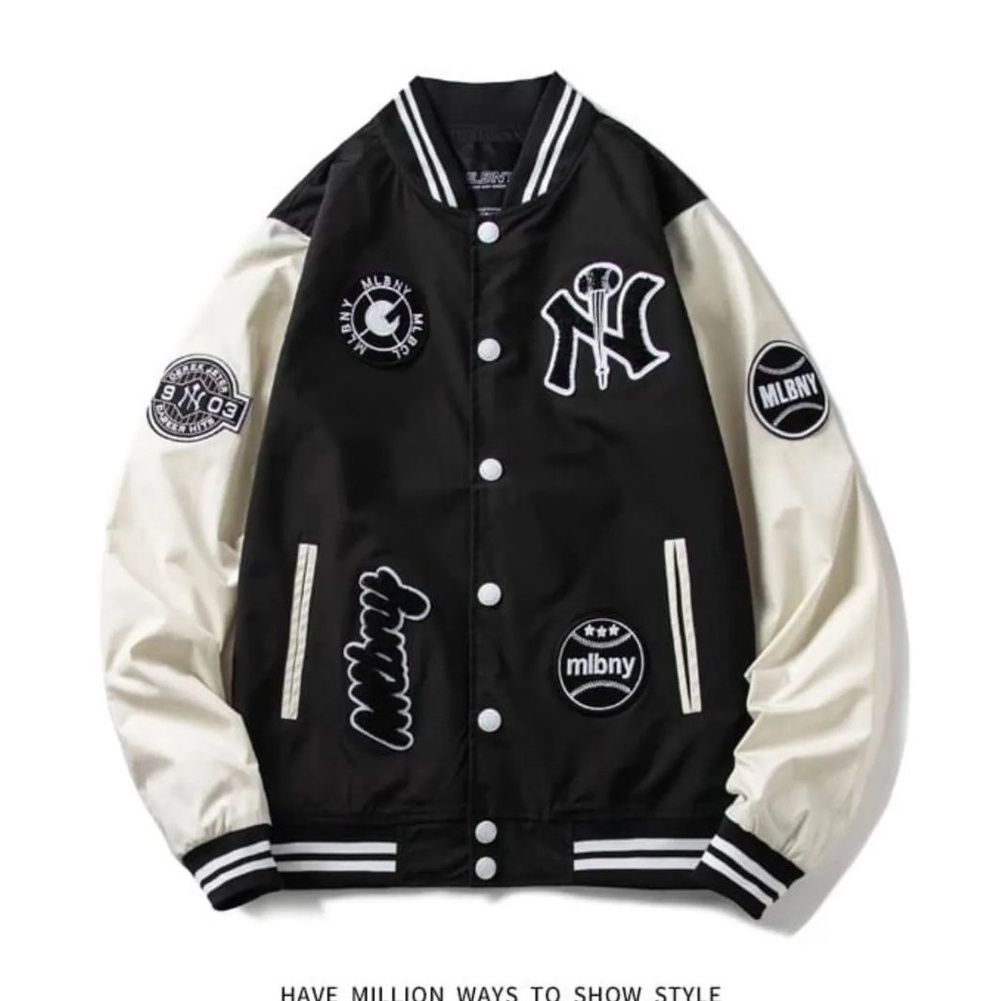PD - MLB Ny Jaket Baseball wanita terbaru 2022 kekinian / jaket wanita bahan tebal / jaket wanita pr