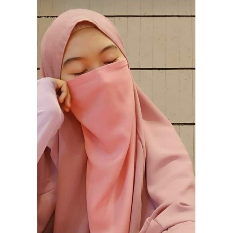 CADAR TALI POLOS WOLFIS 1 LAYER NIQAB BASIC NIQOB 1 LAPIS FASHION MUSLIM COD RESELLER MASUK DROPSHIP