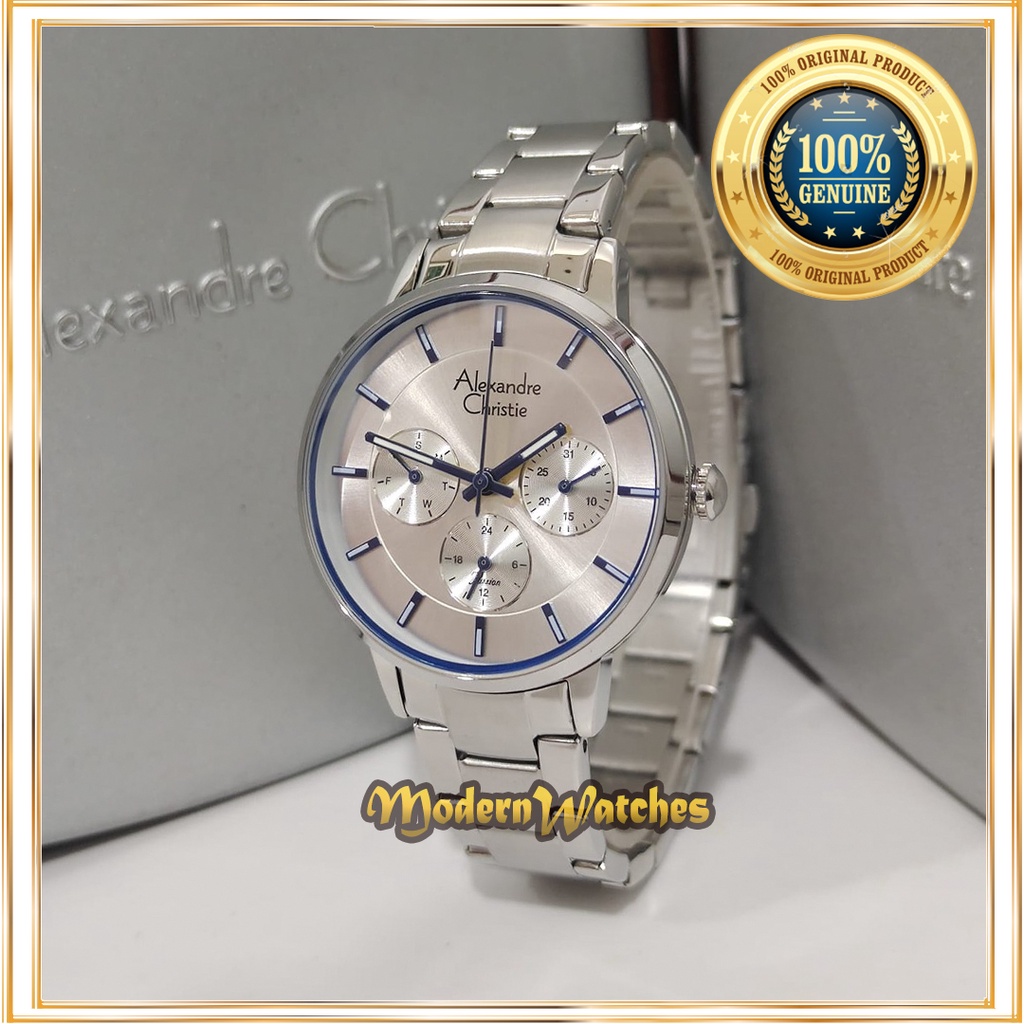 Jual Jam Tangan Wanita Original Terbaru Alexandre Christie AC 2927 Silver Rosegold Rantai