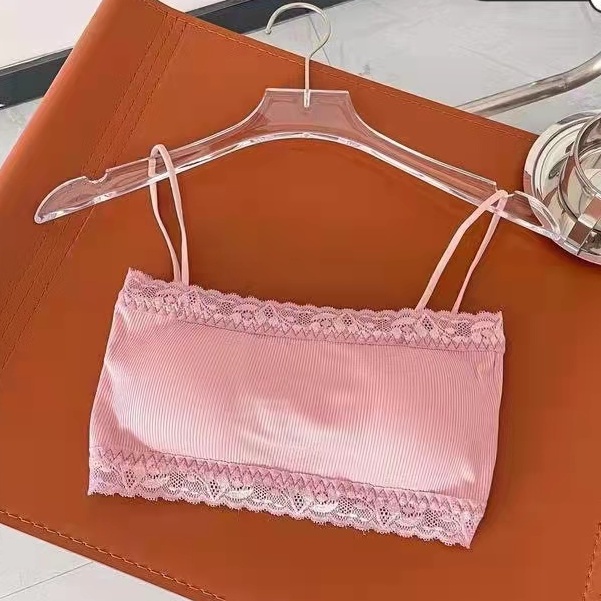 HOHO_HWANG (B-68) BH Bra Wanita Tanpa Kawat Pakaian Dalam bralette Elastis Sexy sport bra BH-B-68 pink