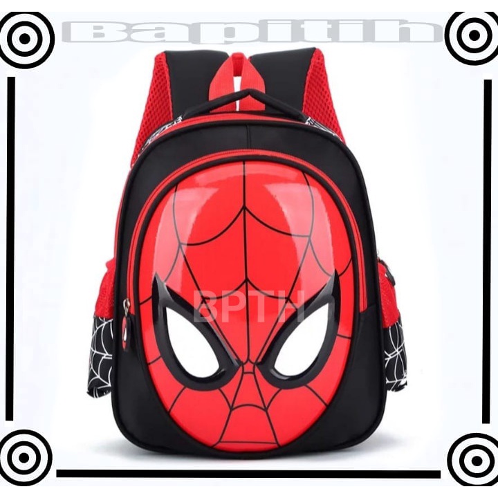 BPT Tas Ransel Anak Karakter SPIDERMEN Tas Punggung Backpack Anak Sekolah TK SD Motif SPIDERMEN Import