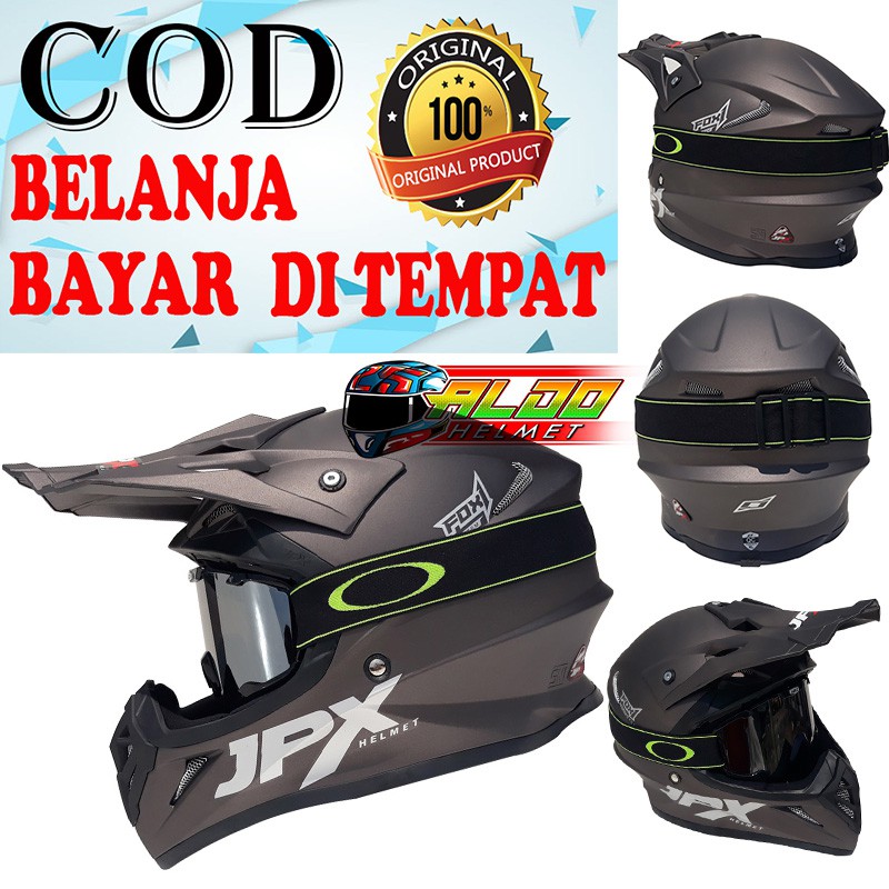 BEST SELLER JPX CROSS ABU DOFF ORIGINAL & GOGGLE HELM SNI FULL FACE TERBARU