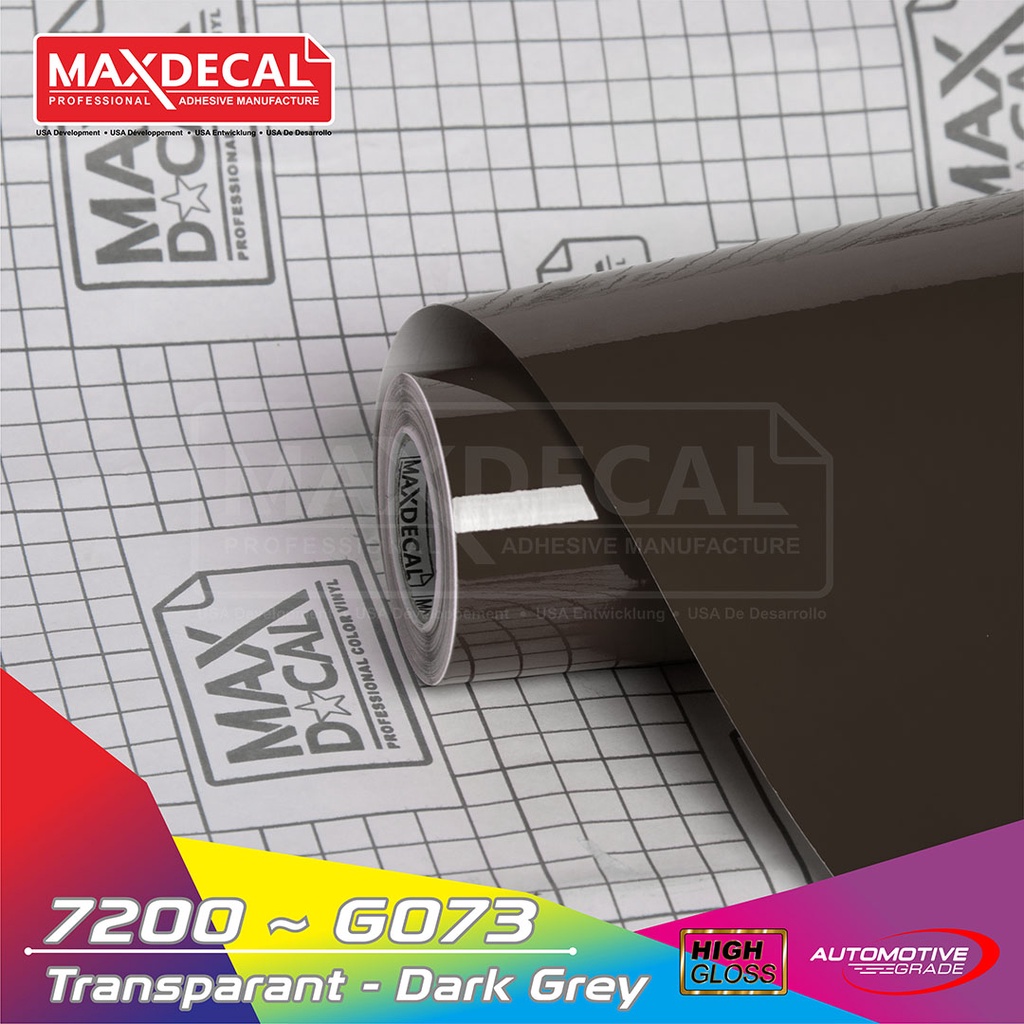 MAXDECAL 7200 - G073 Transparant Dark Grey Skotlet Sticker [ROLL]