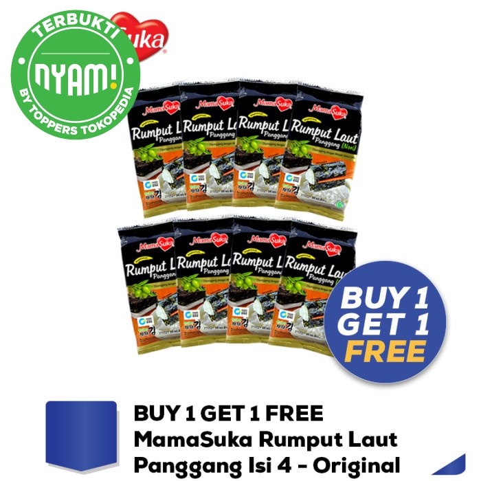 

Instant-Camilan- Buy 1 Get 1 Free - Mamasuka Rumput Laut Panggang Isi 4 - Original -Camilan-Instant.