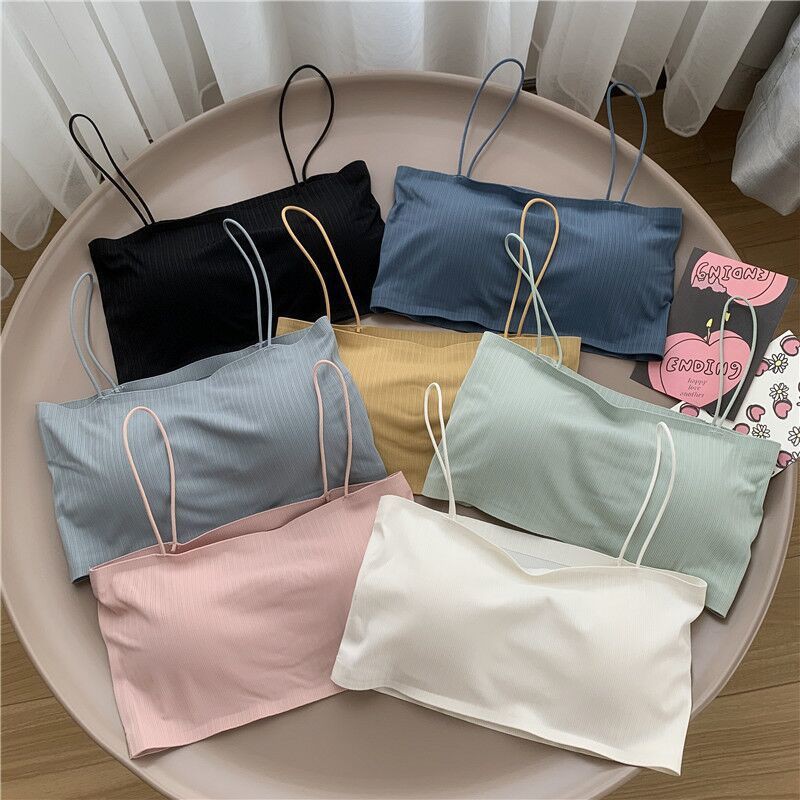 GO! BR006 Bra Garis polos wanita TANK TOP tanpa kawat bahan halus BH cewek TANKTOP simple import COD