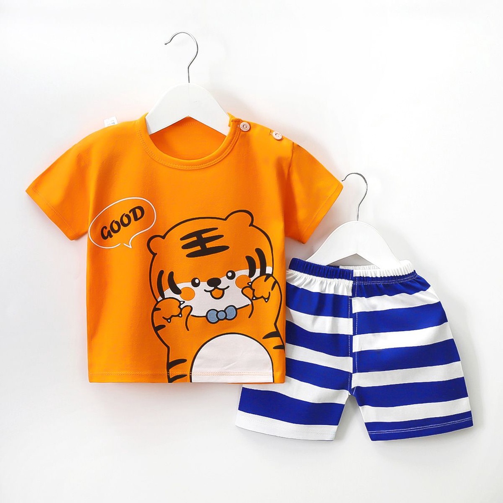 Setelan Lengan Pendek Kaos Anak/Baju Bayi Newborn import cewek cowok