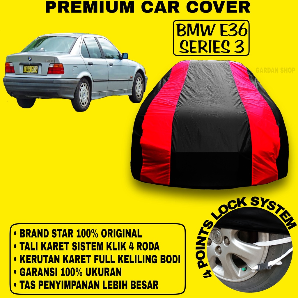 Body Cover BMW E36 SERIES 3 Sarung Strip MERAH Penutup Pelindung Bodi Mobil Bmw E36 Series 3 Waterproof PREMIUM