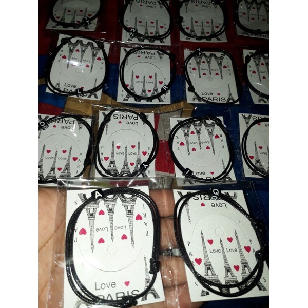 Gelang Inisial Huruf (A-Z) Tali Korea Huruf Kotak