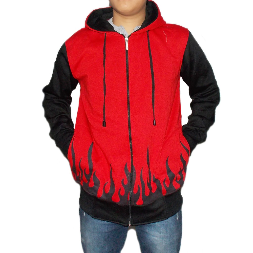 Jaket Naruto Yondaime Hokage Merah - Sweater Hoodie Pria - Jaket Hokage Konoha Merah - Jaket Anak