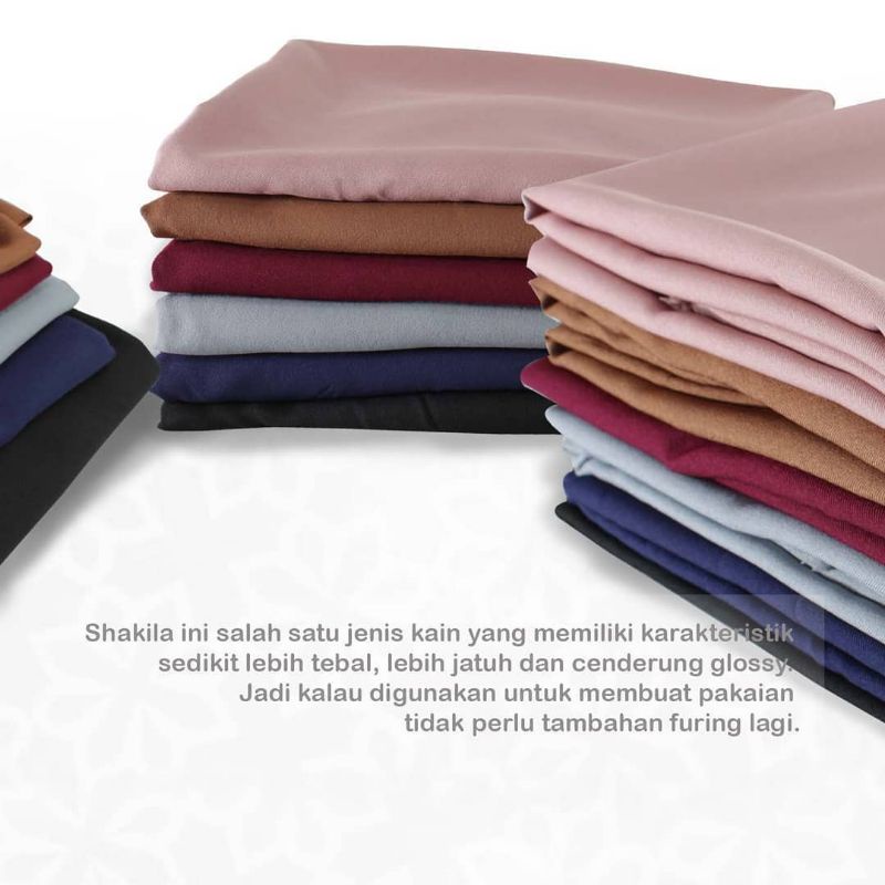 Kain Shakila polos sakila  Premium Grade A (harga per 0.5m)