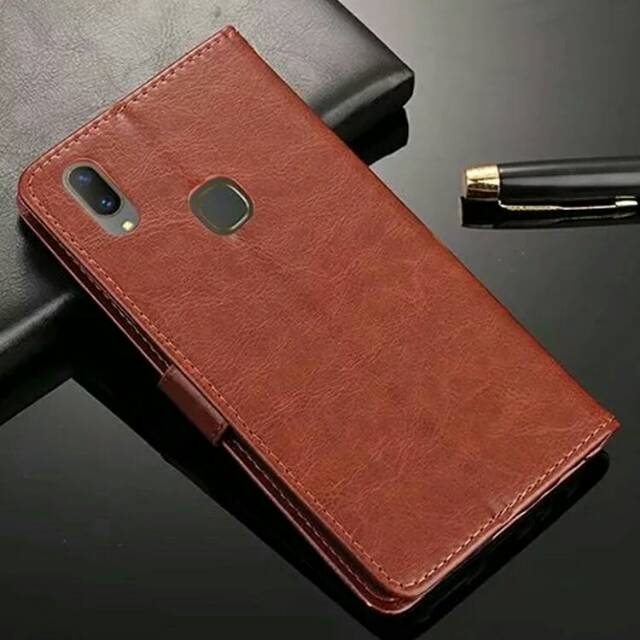 flip cover leather kulit vivo V9 flip case vivo V9