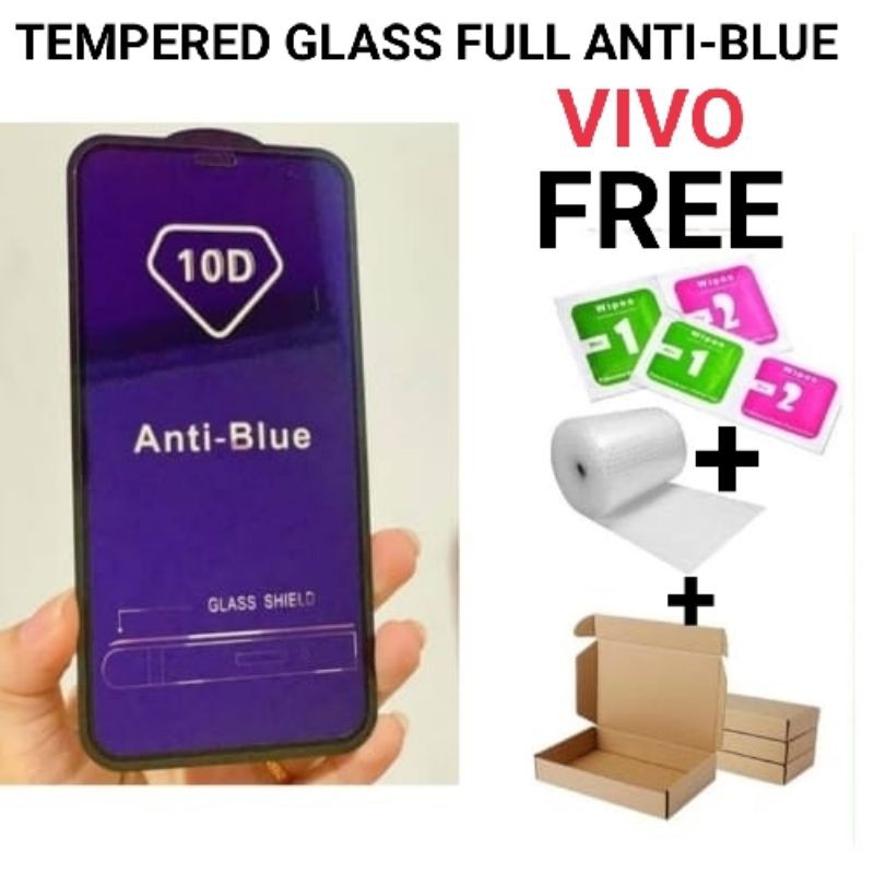 Tempered Glass Full Antiblue Vivo Y01/Y1s/y71/y81/y83/y91/y91c/y93/y95/y11/y12/y12i/y15/y15s/Y15A/y17/y19/y20/y20i/y20s/y30/y30i/Y31/Y31s/Y32/Y33s/Y33T/E/y50/y21s/Y21A/Y21T/Y21/Y51/Y51A/Y53s/V9/V11/V11i/V11pro/V15/V15PRO/V20/V20se/V23e/X50/S1/S1PRO/Z1PRO