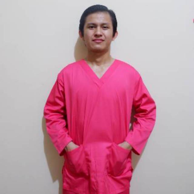 Taviamedika Baju OK kerah V warna  Pink  Fanta  ukuran S 