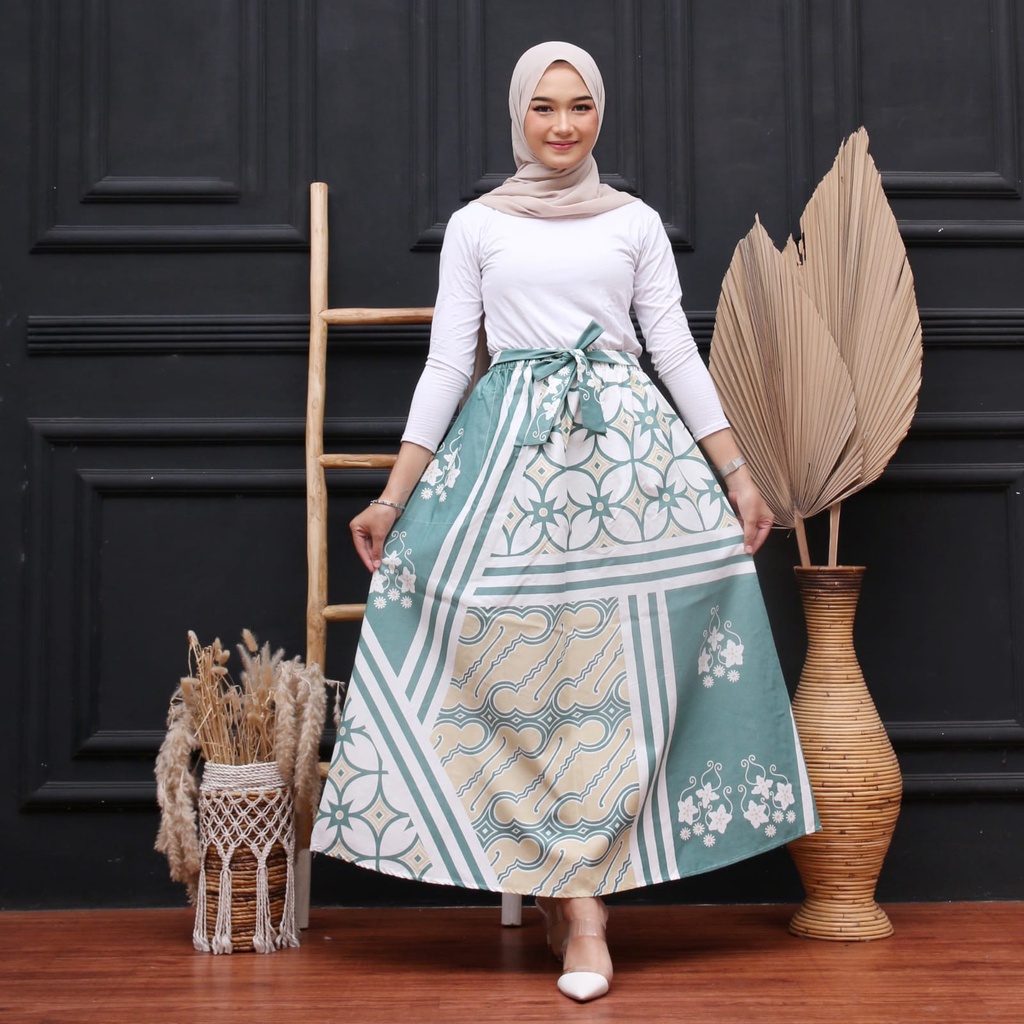 Rok klok batik warna pastel-3