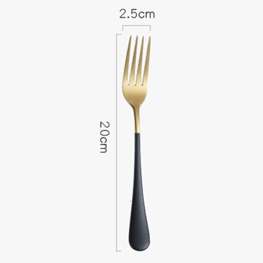 Garpu Makan Cutlery Perlengkapan Makan Western 1PCS - Black Gold