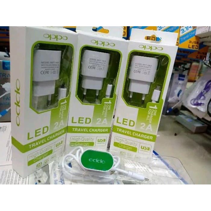 Terbaru FastCharger Oppo LED 2.1 A Free Gurita handphone + Iring Hp + Kabel OTG HP_MGM27