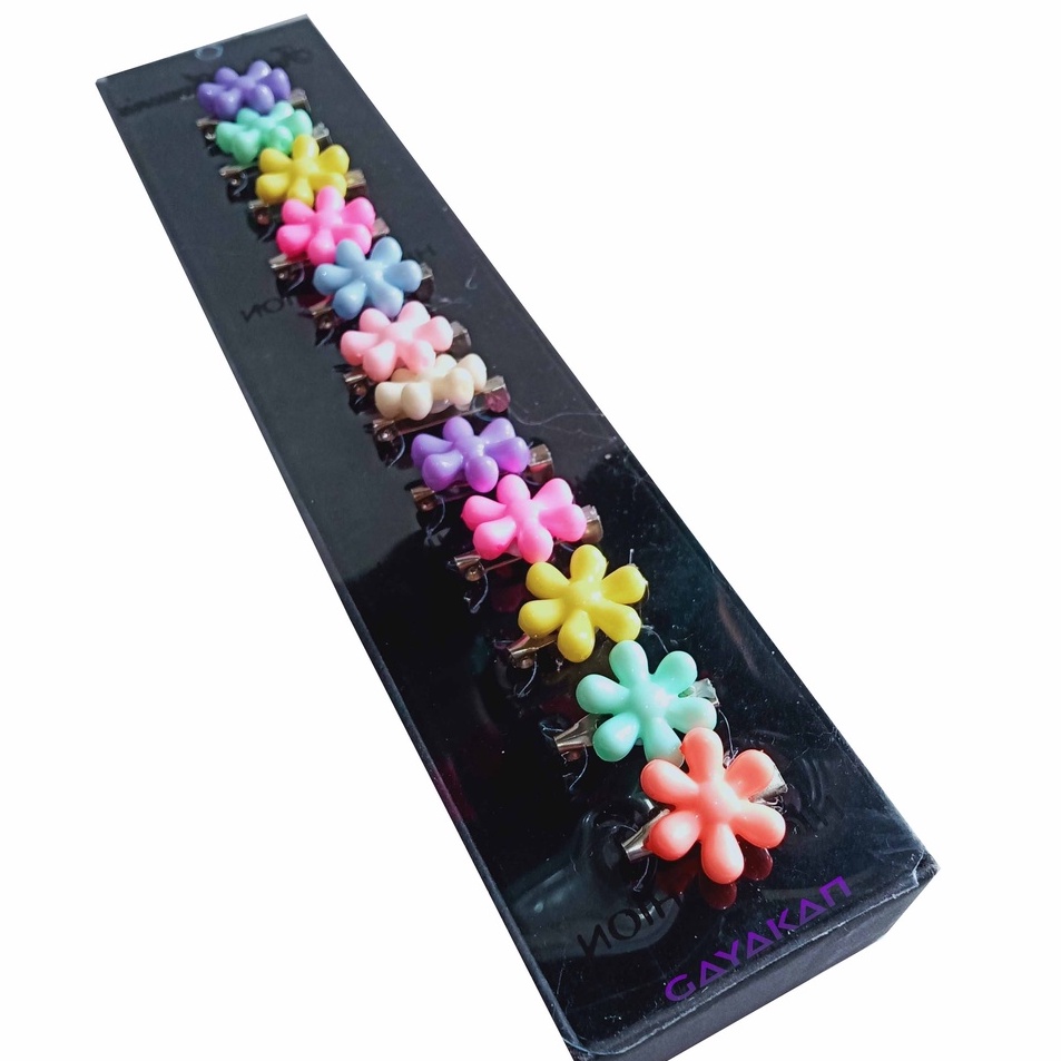 1 Lusin (12 pcs) Bros Dagu seri Flower Kecil Warna