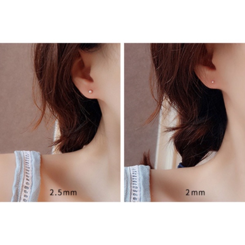 1pc Anting Stud Mini Bahan Sterling Silver S925 100% Dengan Karet plug Untuk Hadiah Perhiasan