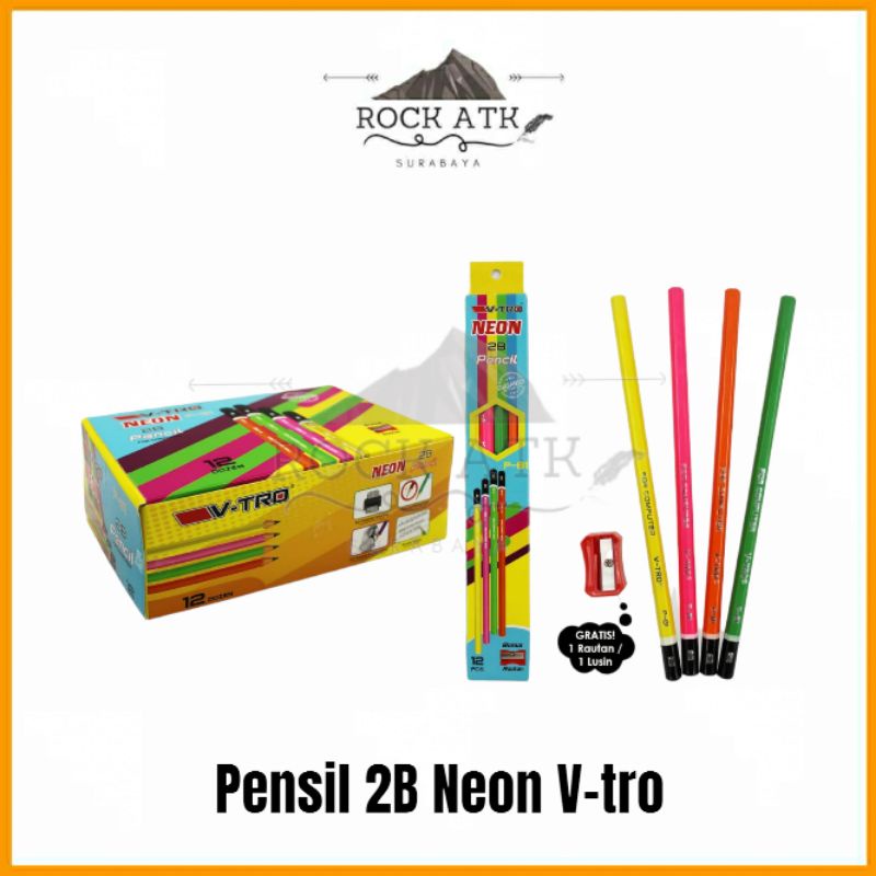 

V-TRO PENSIL 2B WARNA WARNI NEON (PCS) - PENCIL 2B LEAD BAGUS MURAH