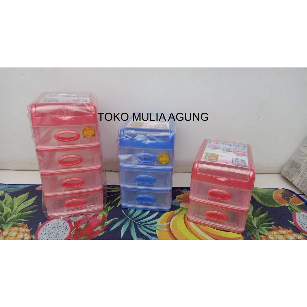 laci susun plastik kecil mini container shinpo untuk meja belajar, perkakas, obat dan alat jahit 2, 
