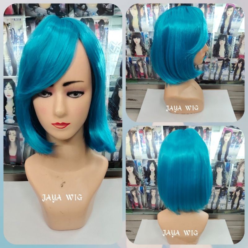 Wig Cosplay Rambut Palsu Wanita Bob Warna Warni