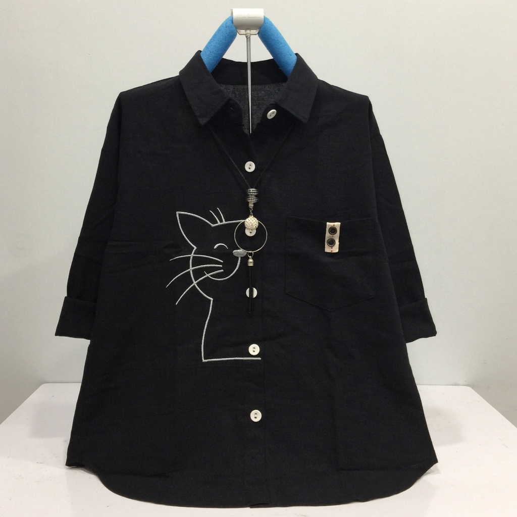 GOLDENBUZZERS B334 ATASAN KEMEJA WANITA KATUN LINEN IMPORT SIZE XL LD 106CM