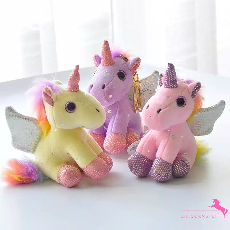 GANTUNGAN TAS UNICORN ANAK BONEKA KUNCI SAYAP PONY KADO ULANG TAHUN