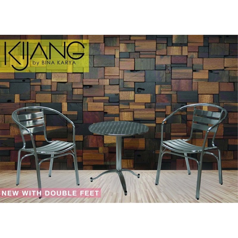 kursi meja teras aluminium meja stainless kursi taman mewah minimalis promo ready makassar murah